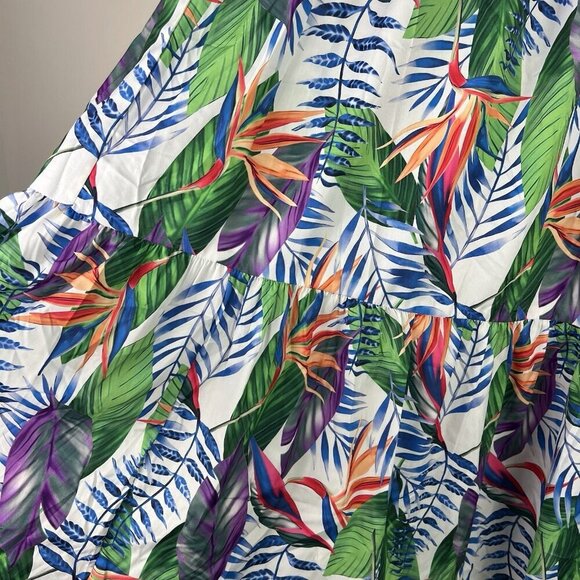 Rachel Zoe Tropical Midi Skirt Size Medium Colorful Vacation Beachy Artsy Island - Picture 6 of 10